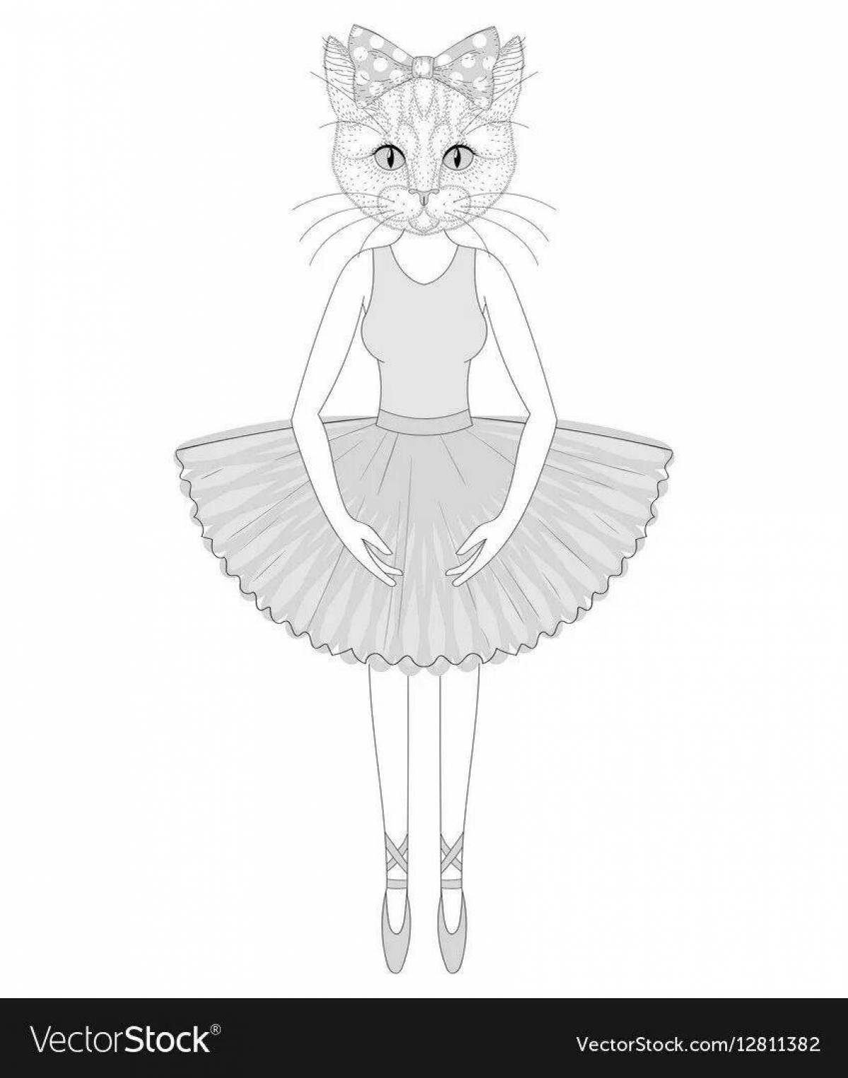 Coloring page graceful ballerina bunny