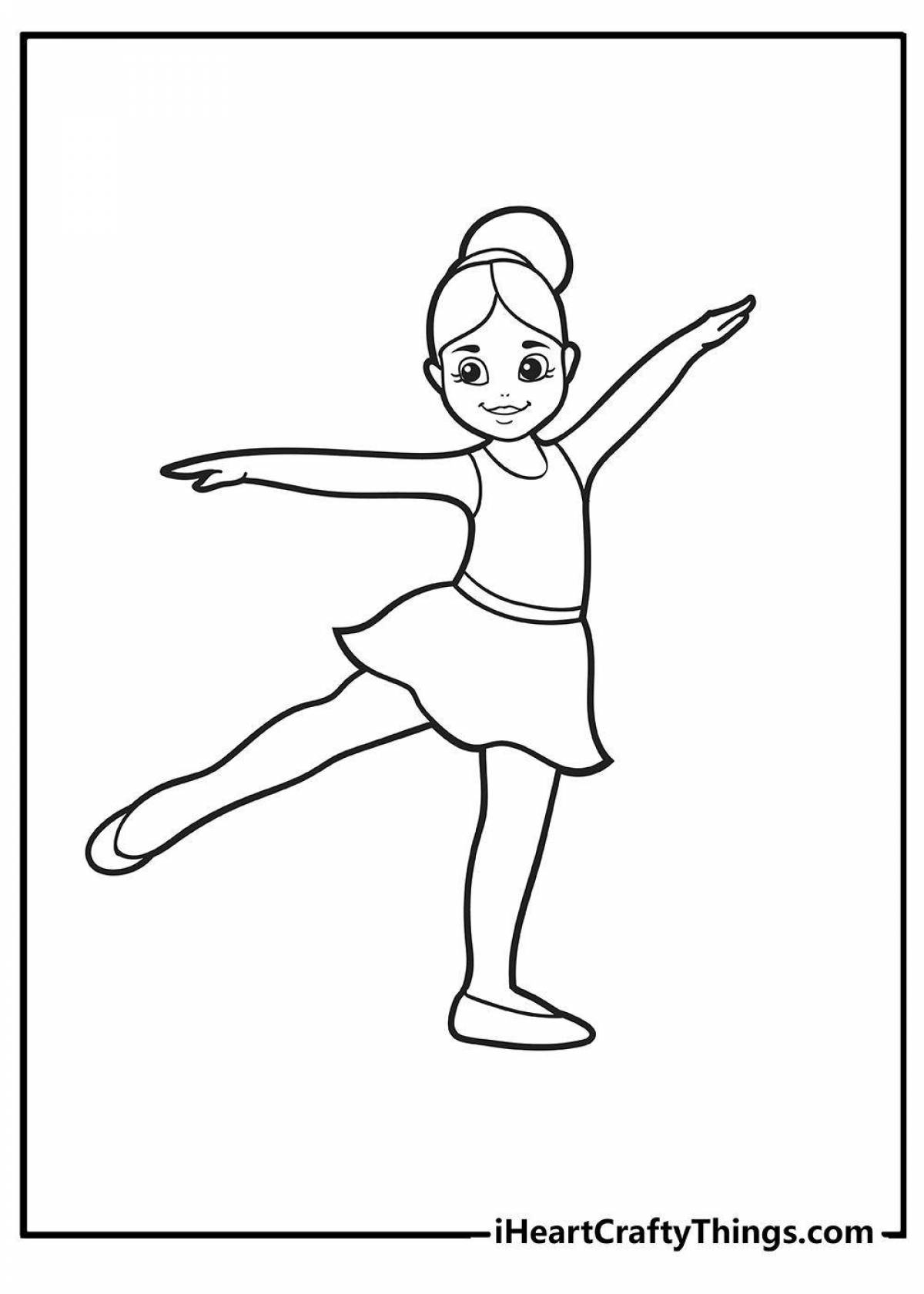 Раскраска сияющая балерина банни