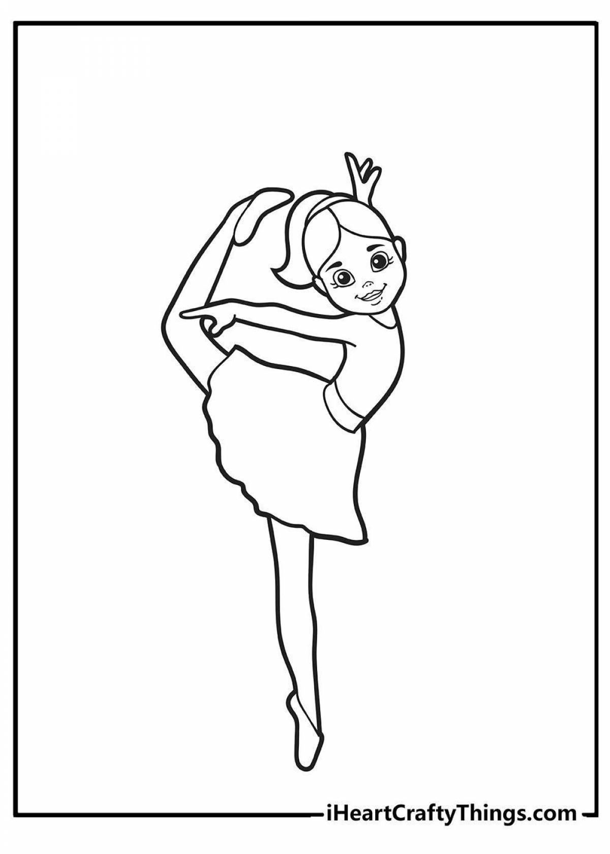 Coloring page exquisite ballerina bunny