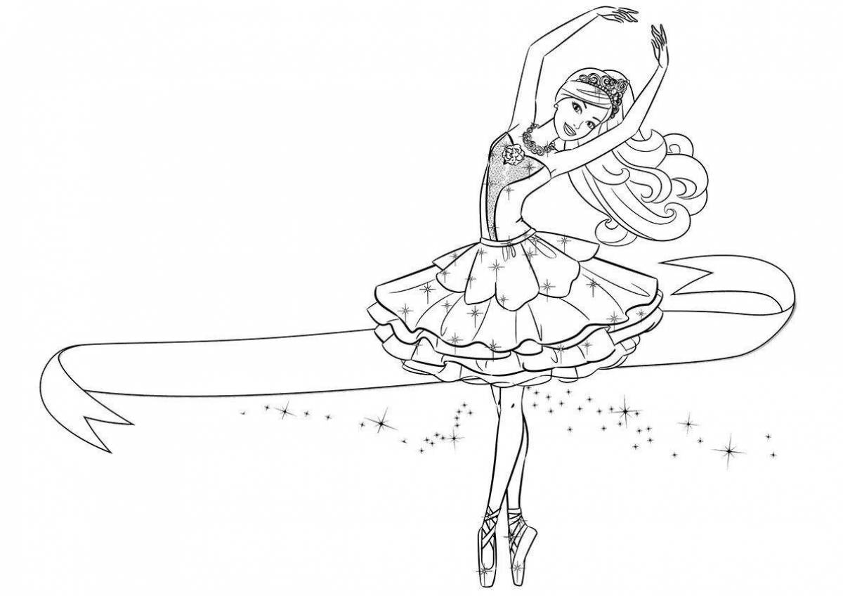 Coloring page gorgeous ballerina bunny