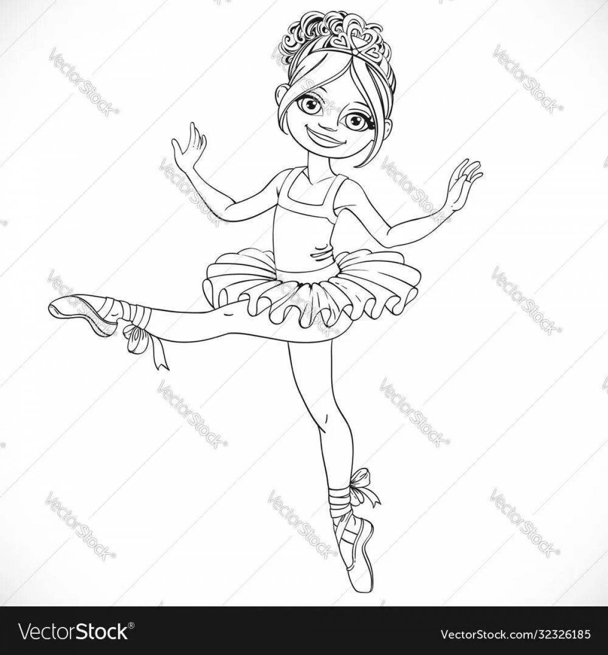 Забавная раскраска балерина банни