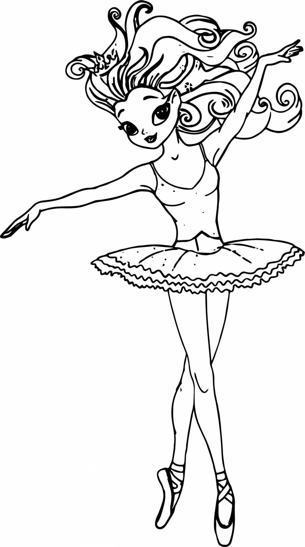 Living ballerina rabbit coloring page