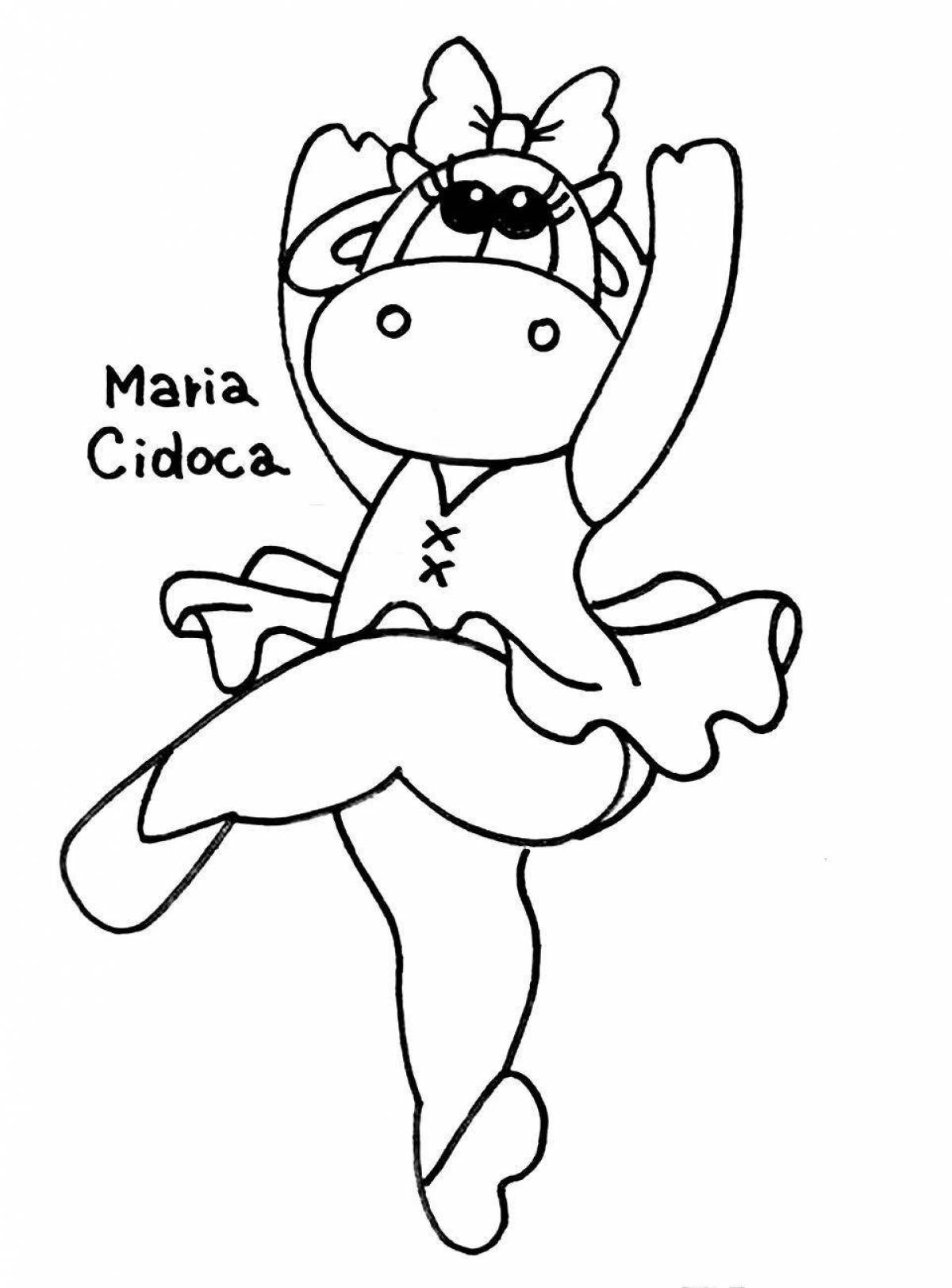 Coloring page charming ballerina bunny