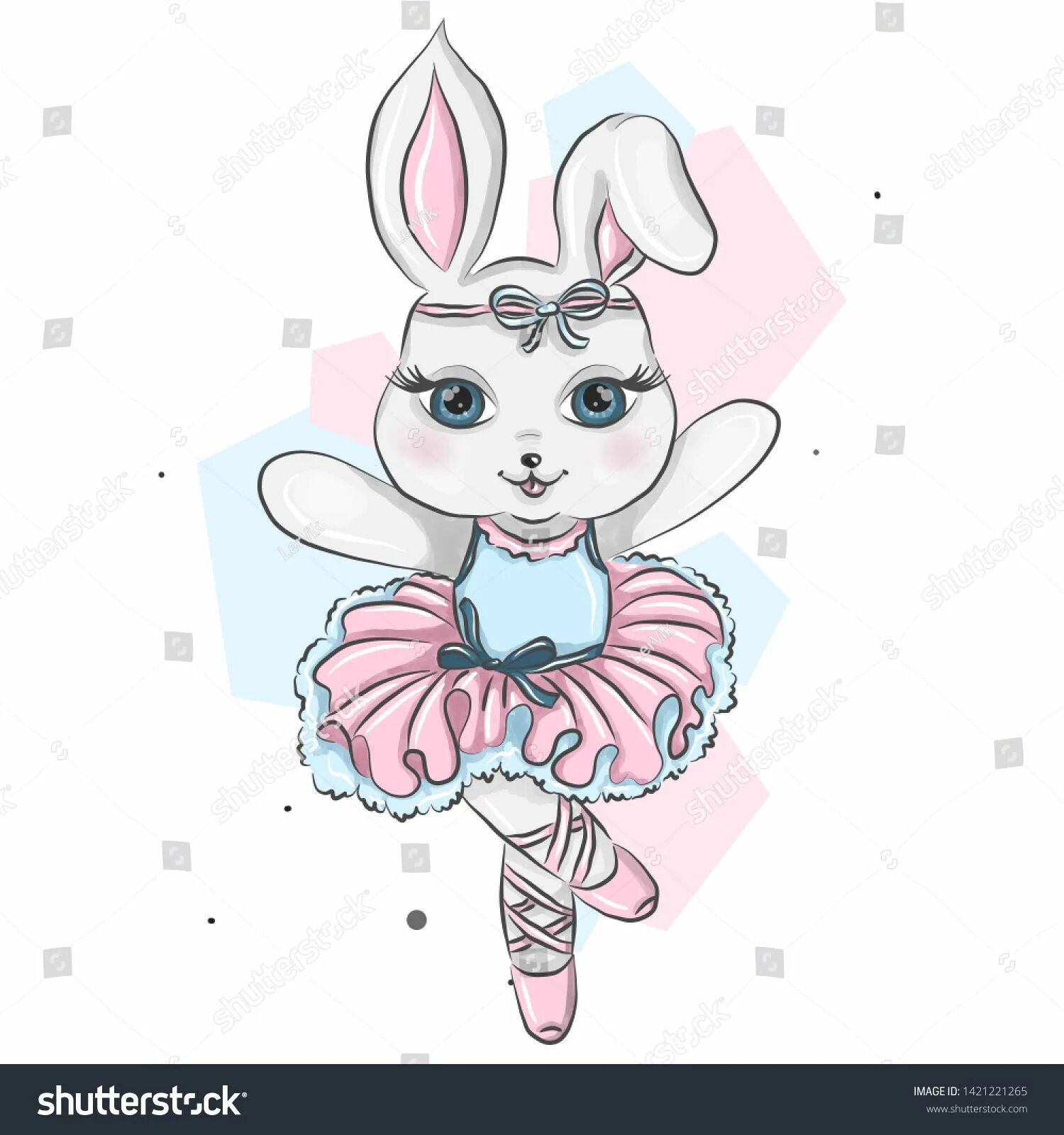Coloring page deft ballerina rabbit