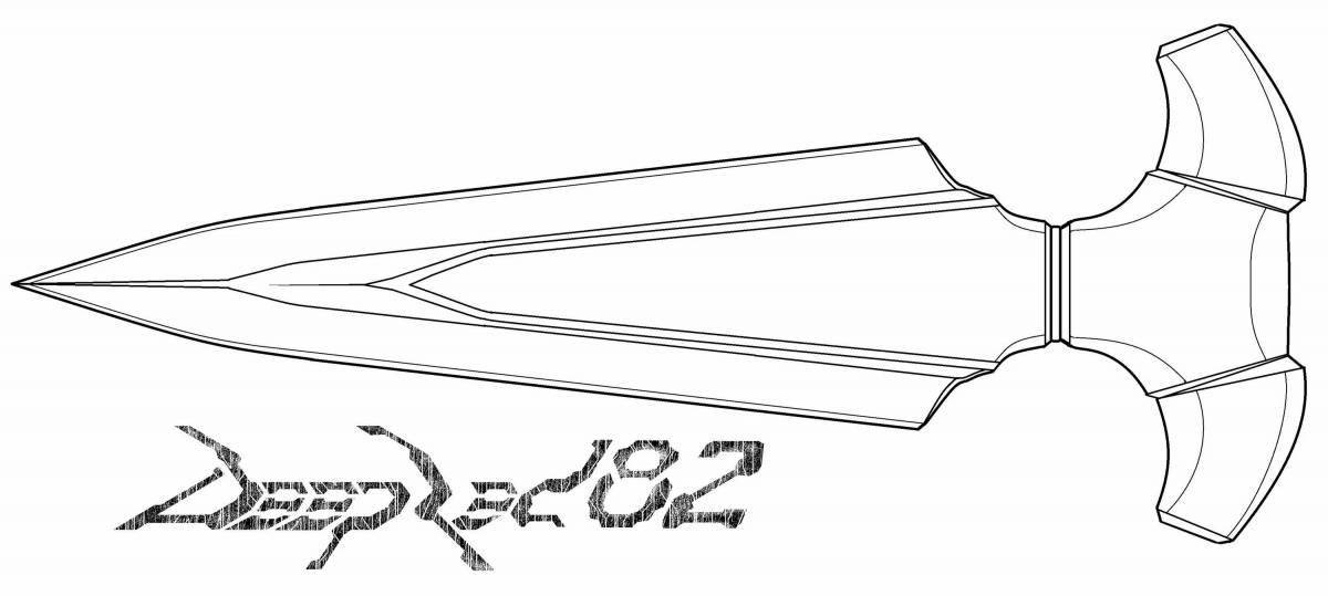 Игривая страница раскраски ножей standoff