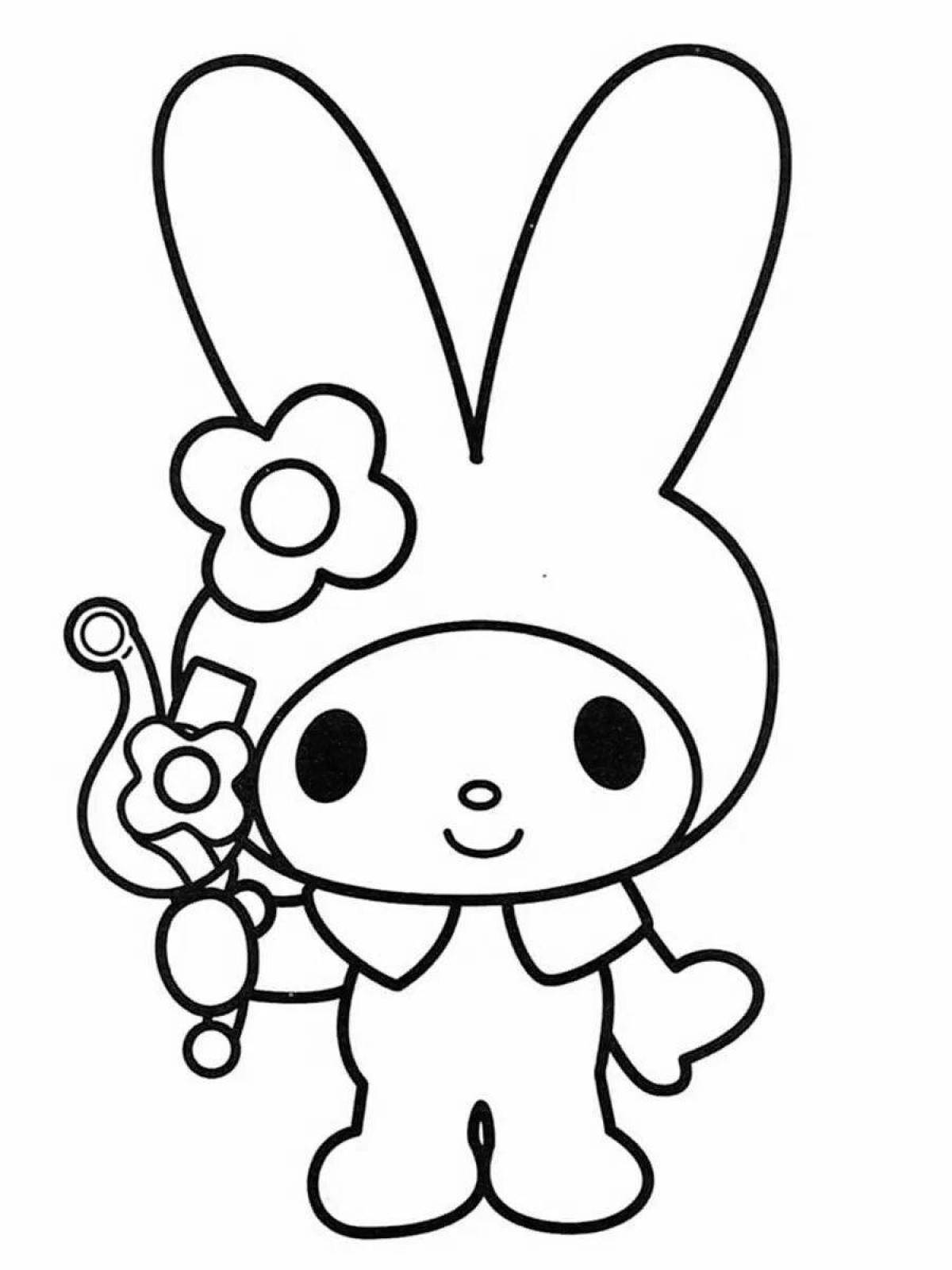 Awesome kuromi melody coloring page