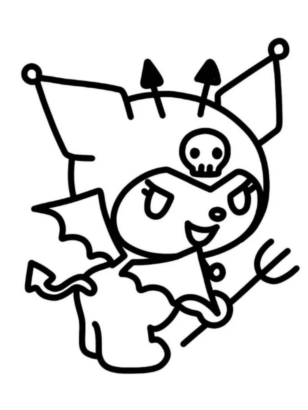 Kuromi glowing melody coloring page