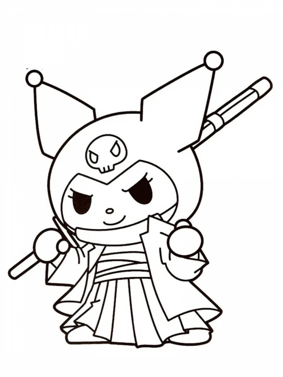 Funky kuromi melody coloring page