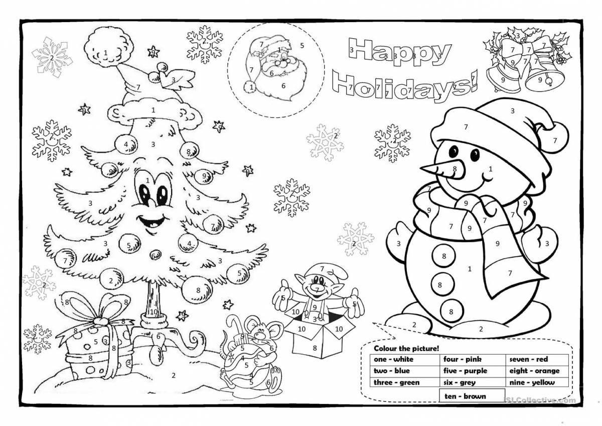 Playful English Christmas coloring book