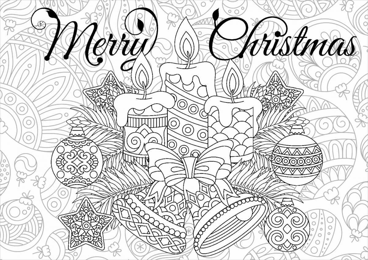Color-explosive english new year coloring page