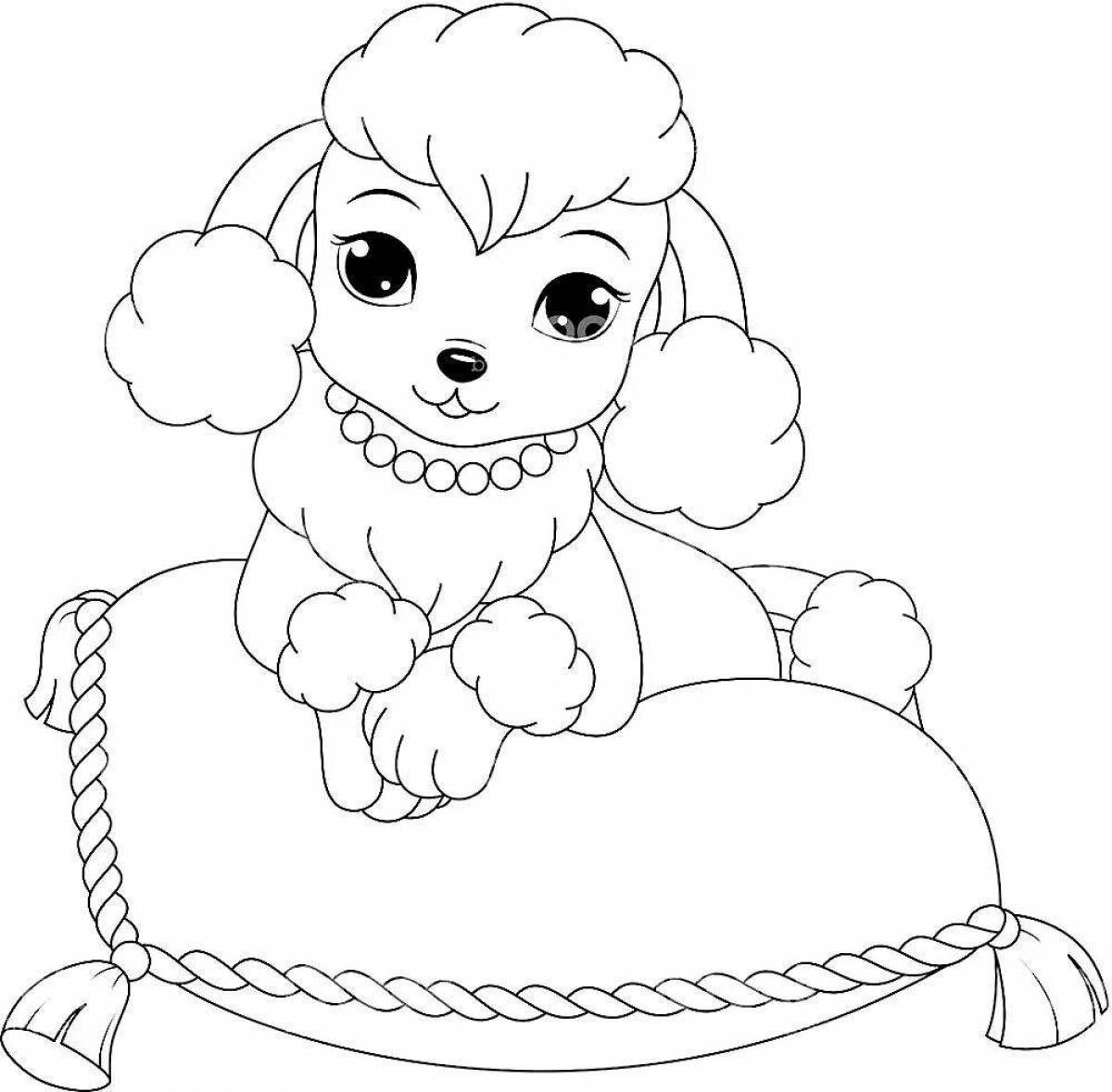 Snuggly coloring page toy poodle