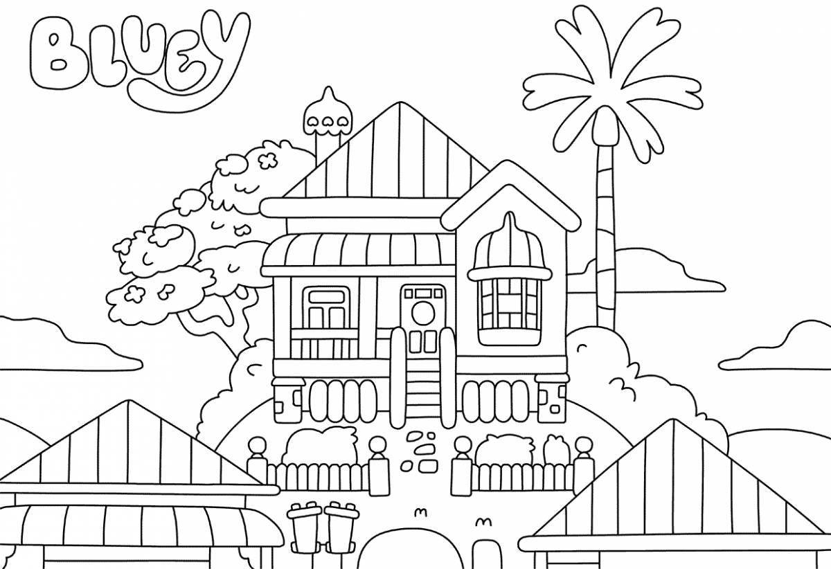 Fun house coloring game