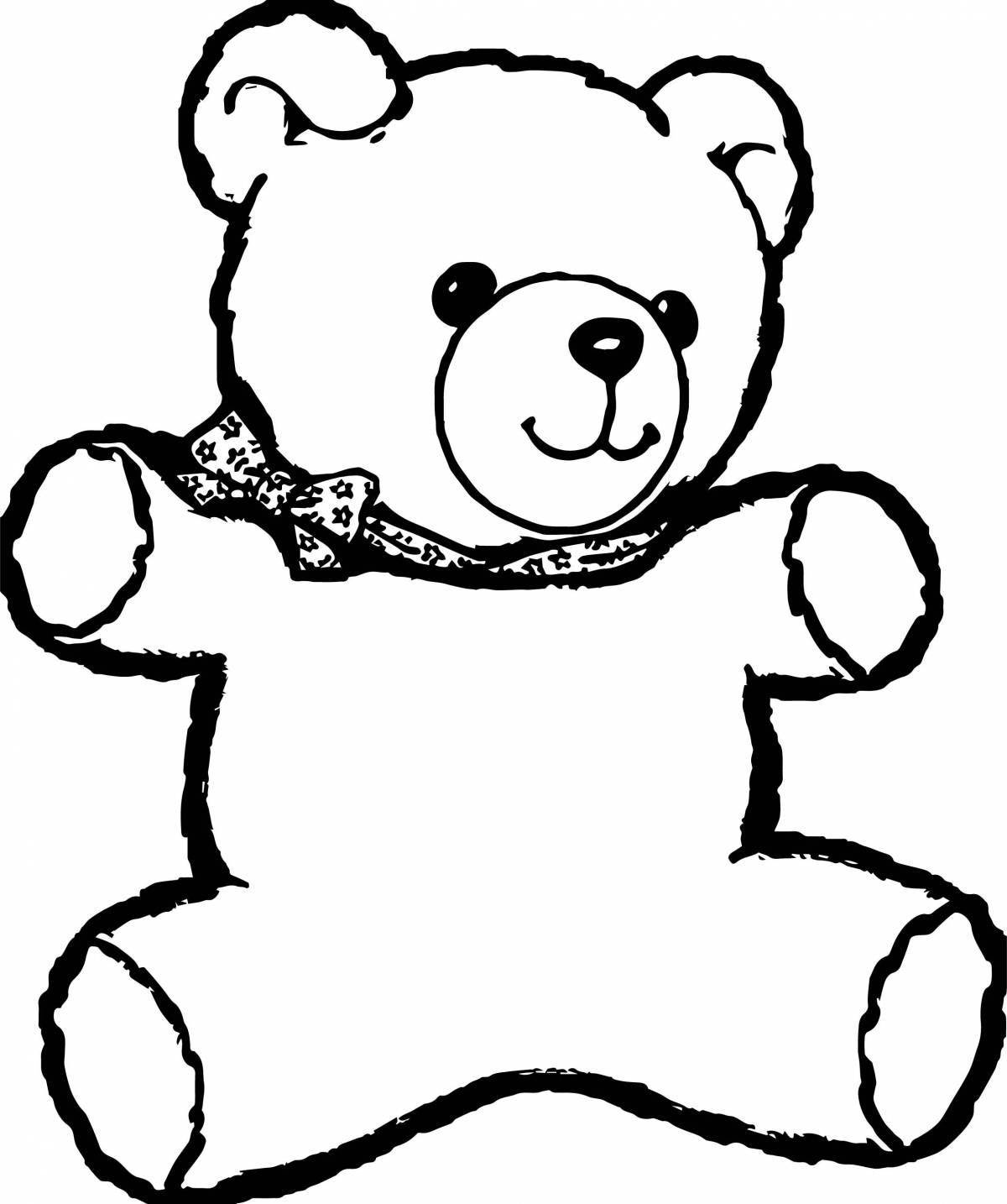Adorable bear coloring page