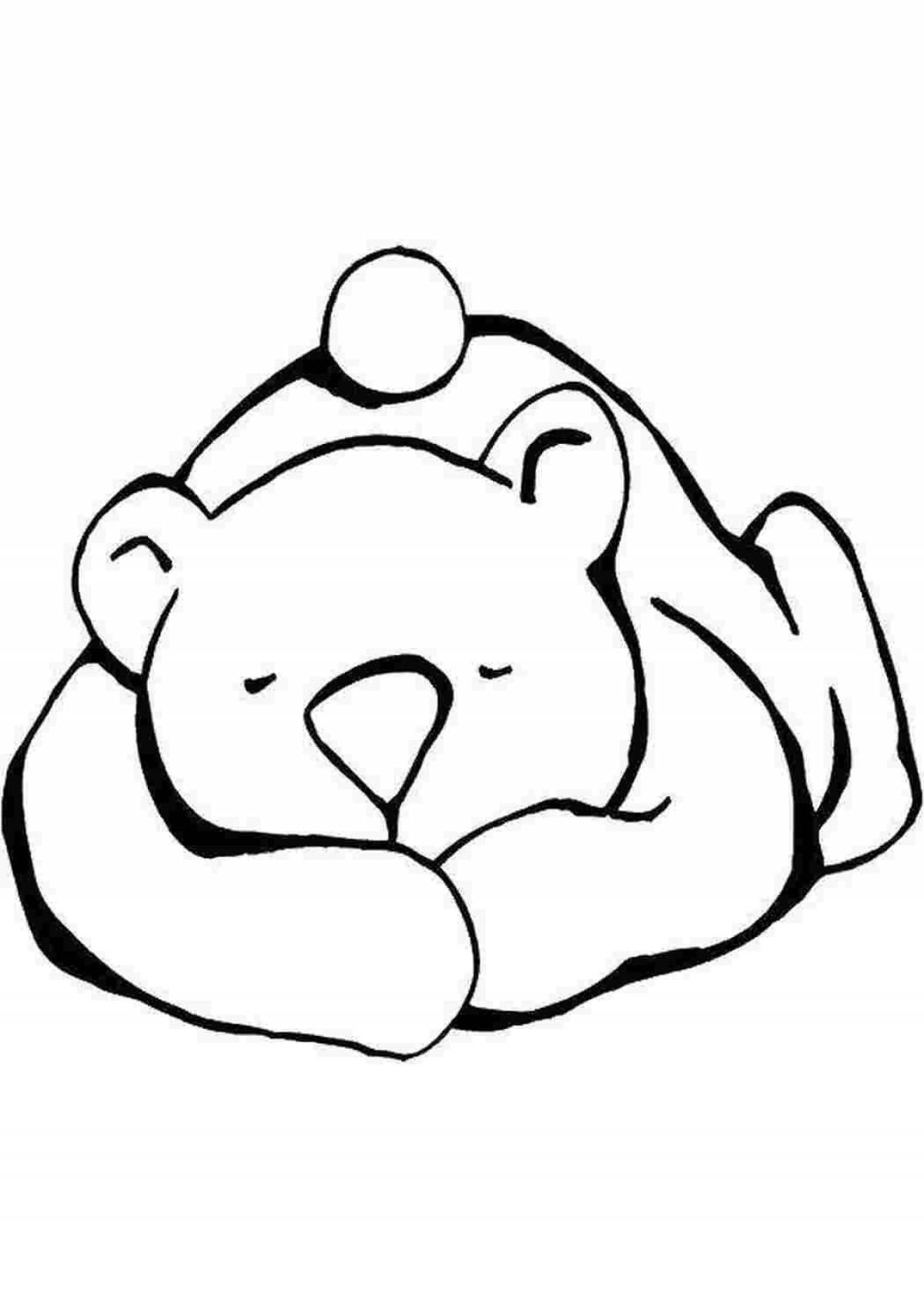 Exciting bear coloring page
