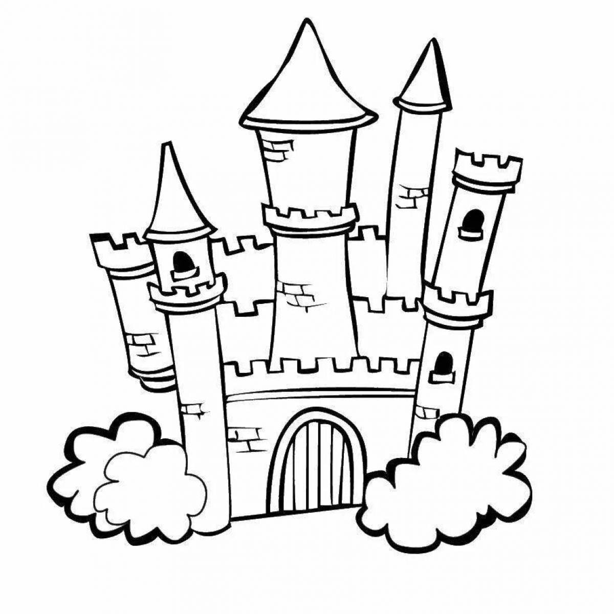 Coloring book dazzling fairytale castle