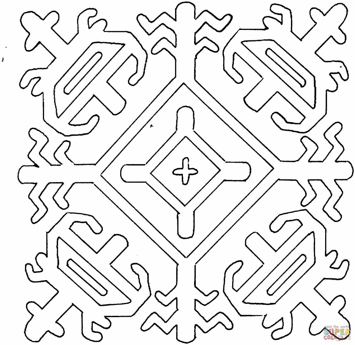 Coloring geometric Chuvash patterns