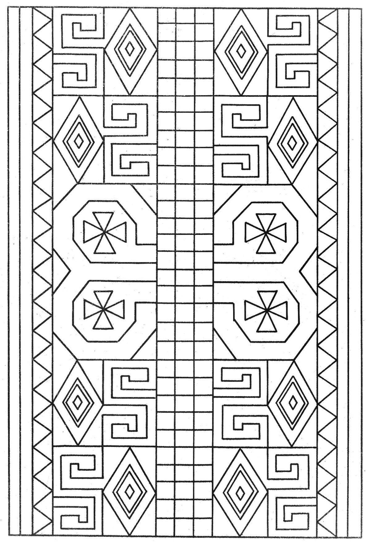 Coloring traditional Chuvash patterns
