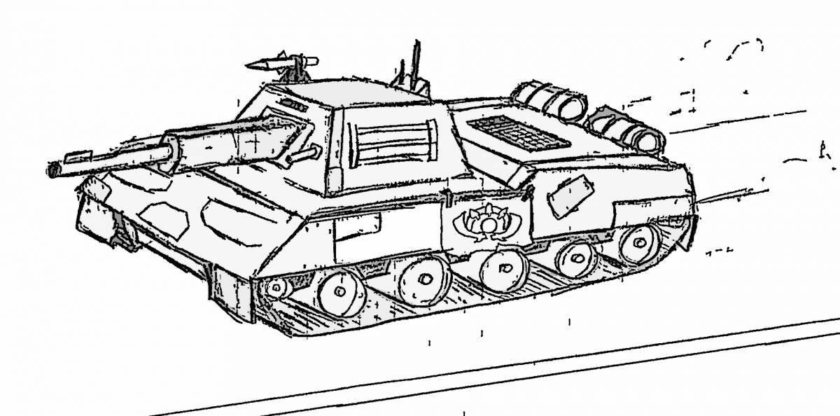 Привлекательная страница раскраски мультяшных танков