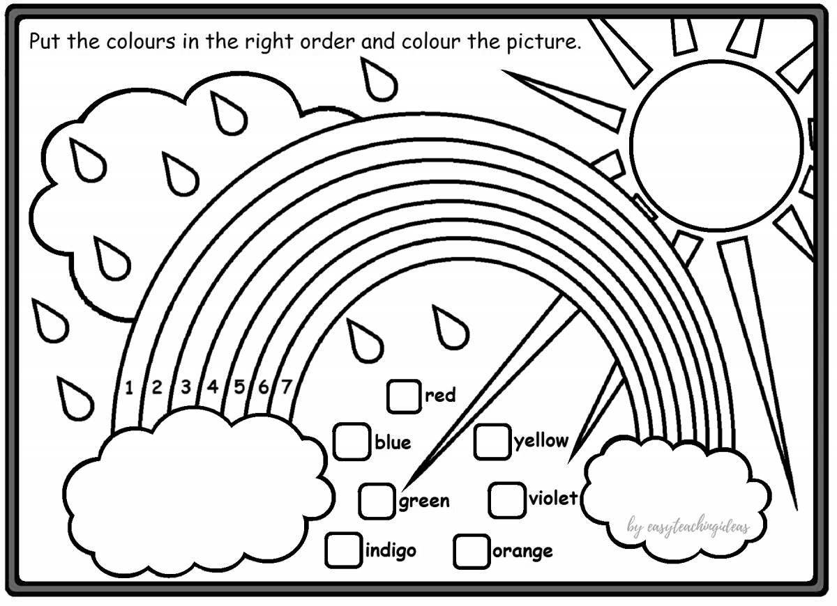 Beautiful rainbow coloring book