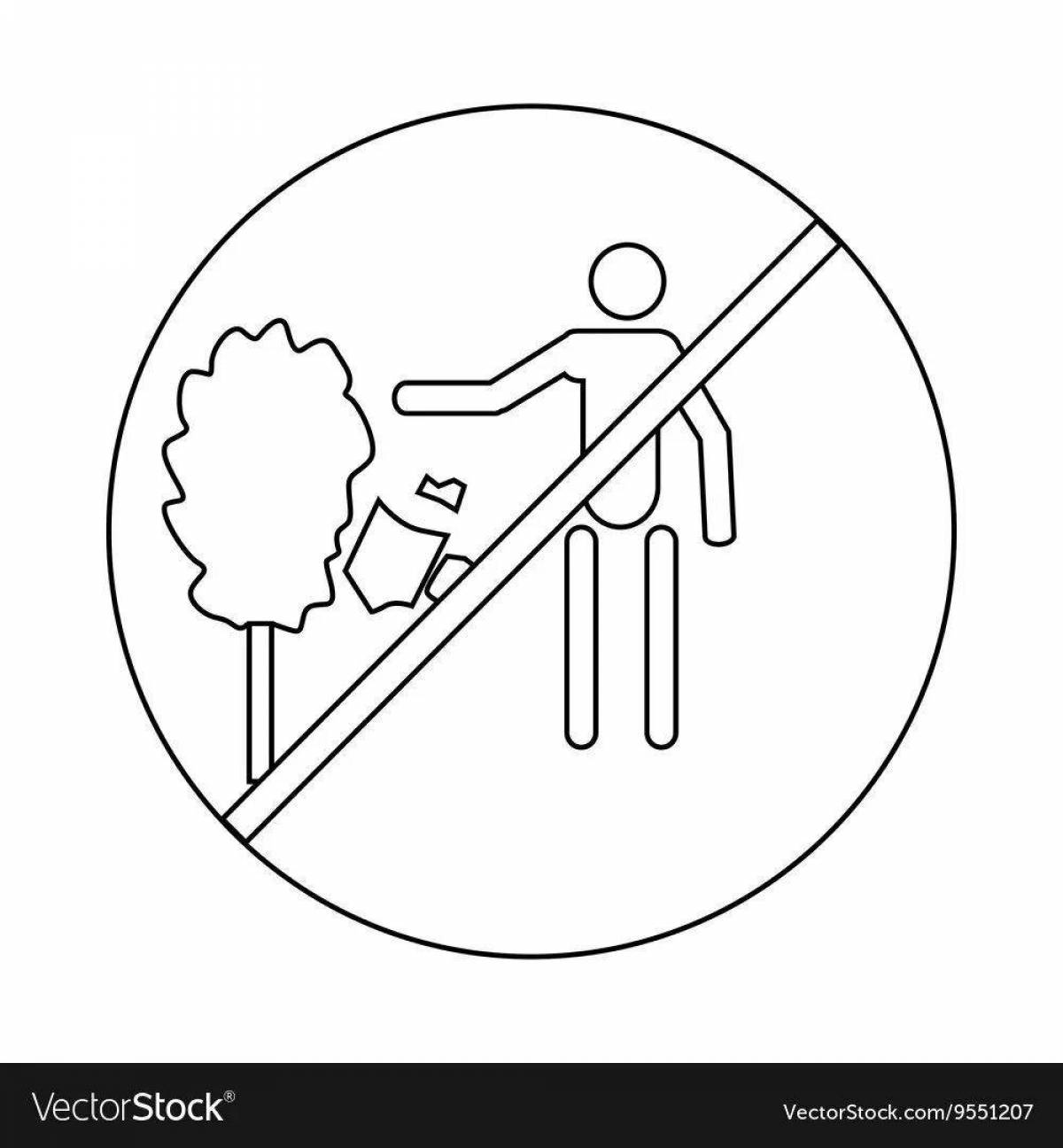 Coloring page joyful safety sign