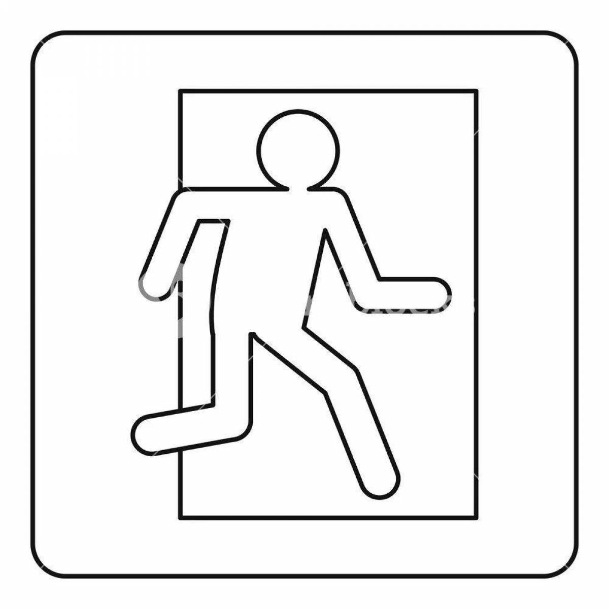 Coloring page shining safety sign