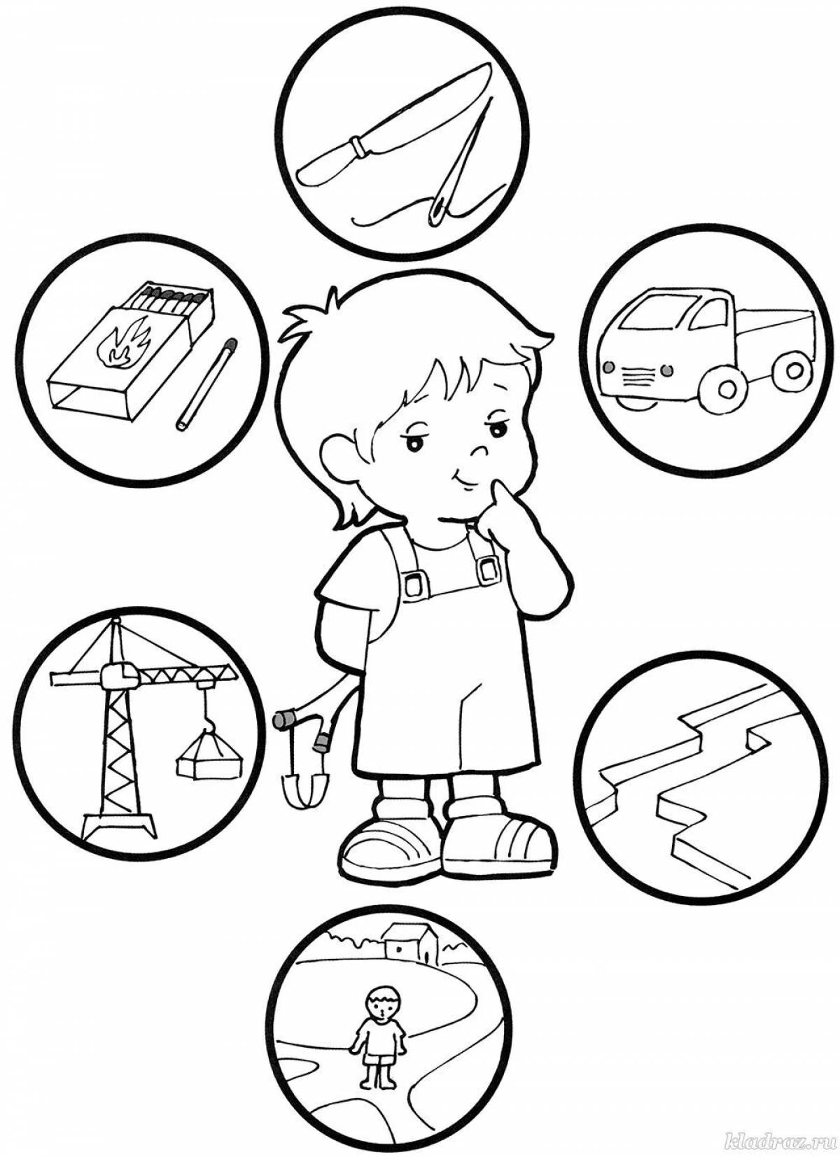 Coloring page humorous safety sign