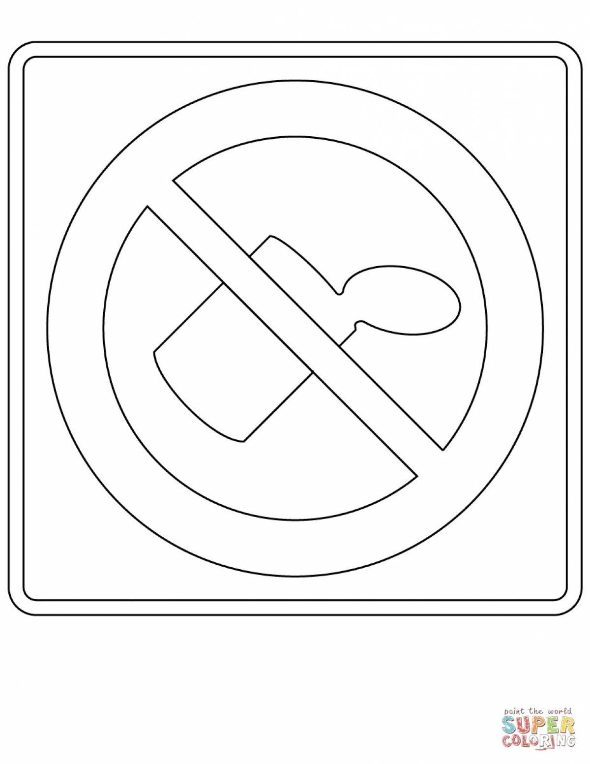 Coloring page nice safety sign