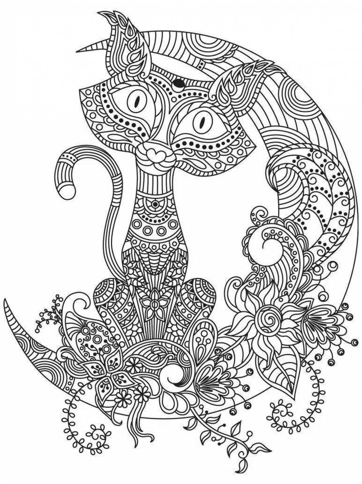 Fun coloring book for cats