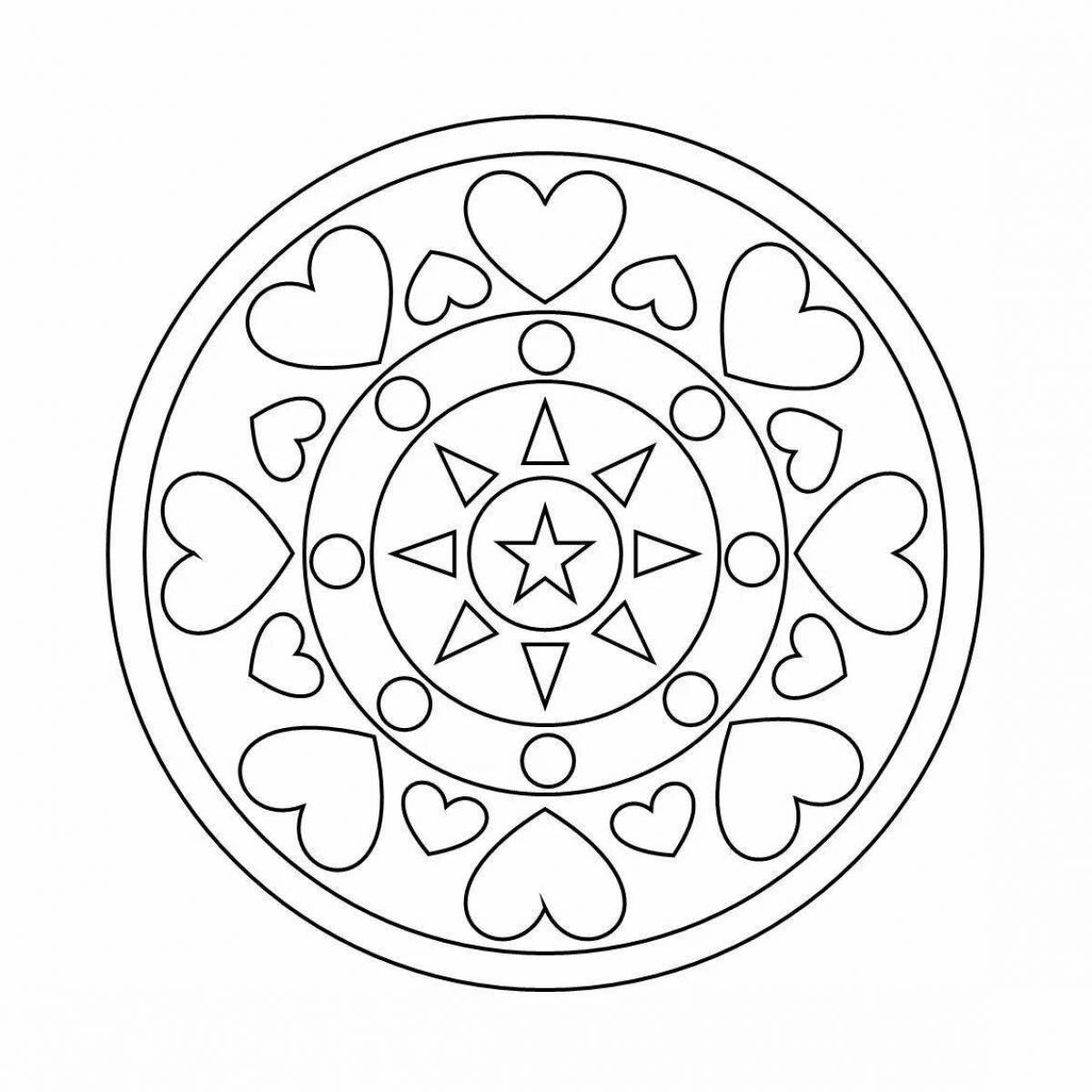 Coloring page captivating Bashkir ornament