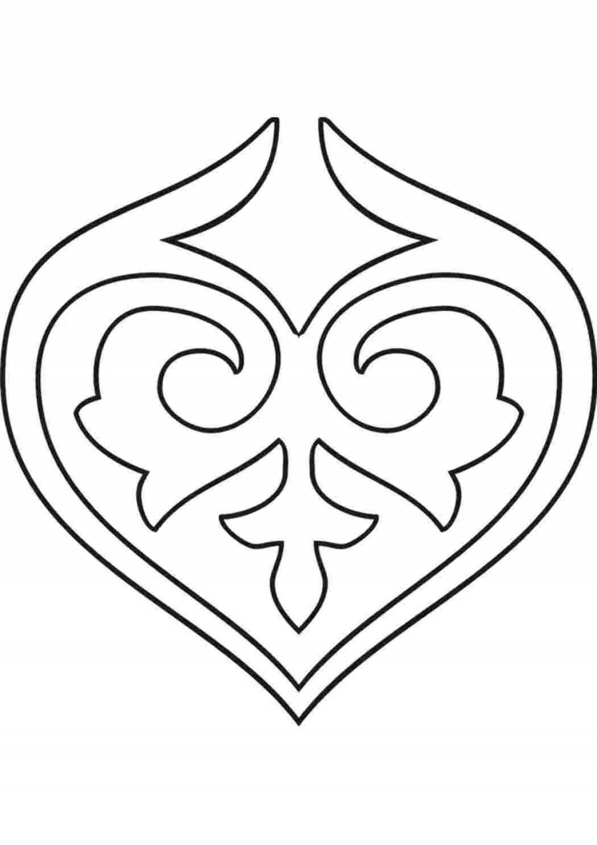 Coloring page cute bashkir ornament