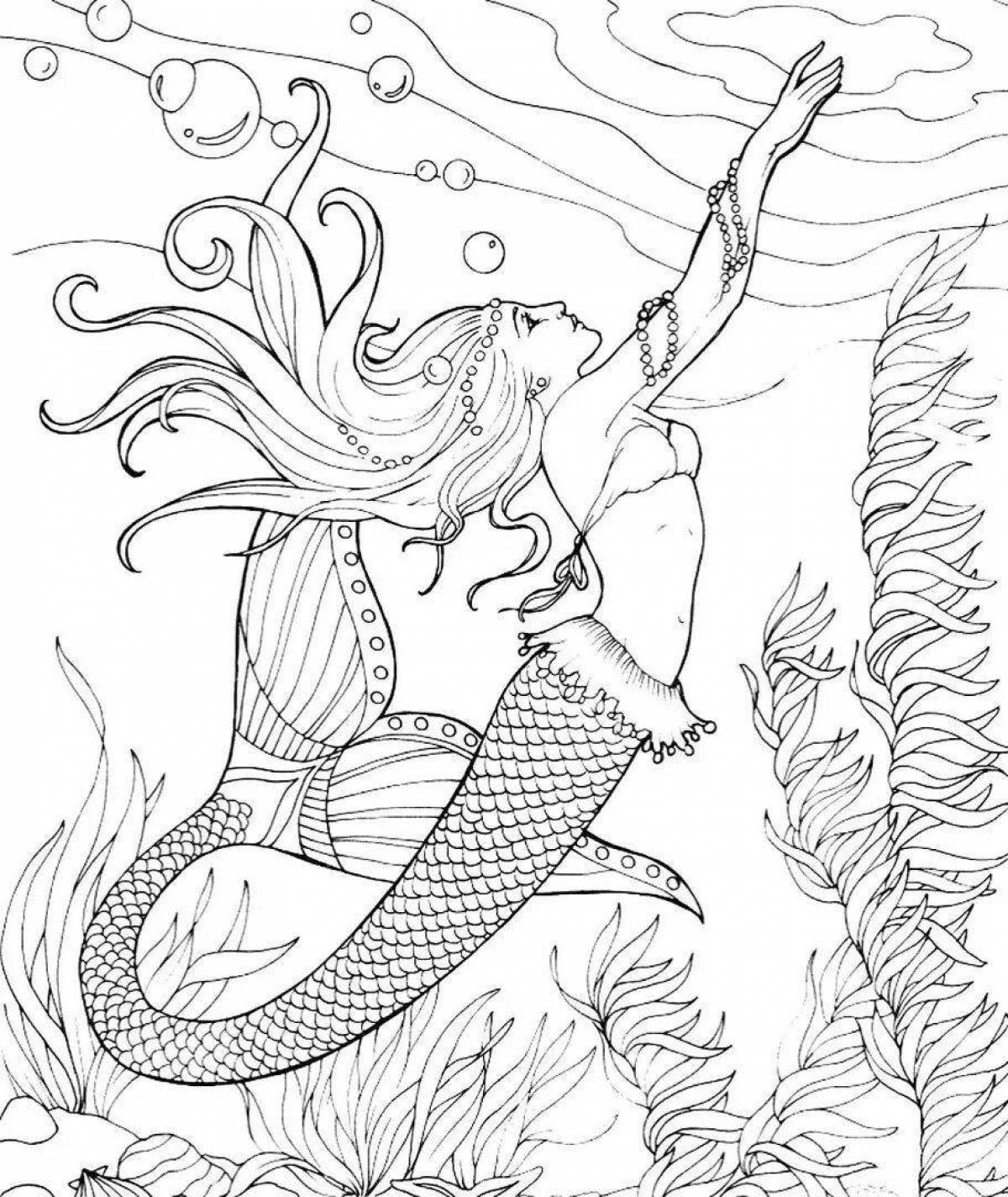 Amazing mermaid coloring book