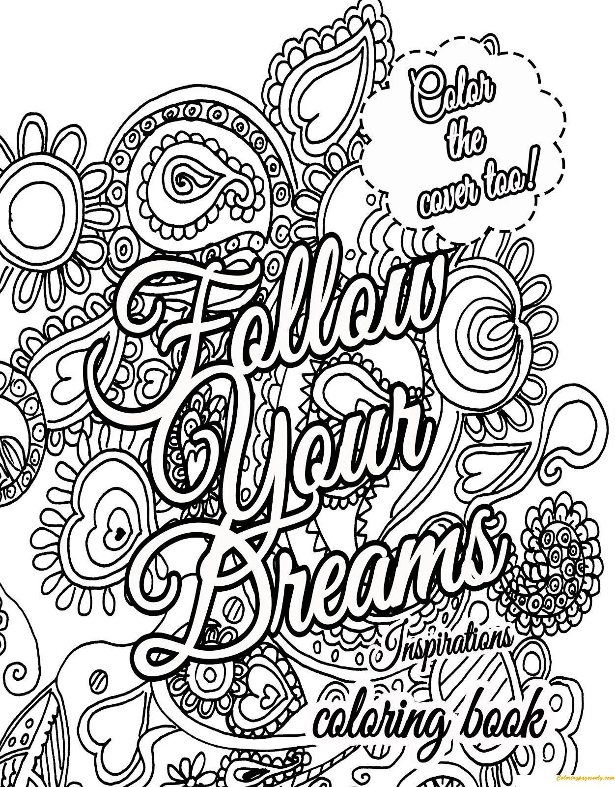 Anti-stress coloring book with great captions