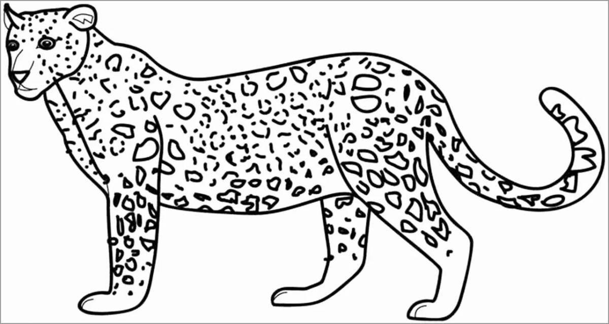 Coloring page dazzling leopard cat