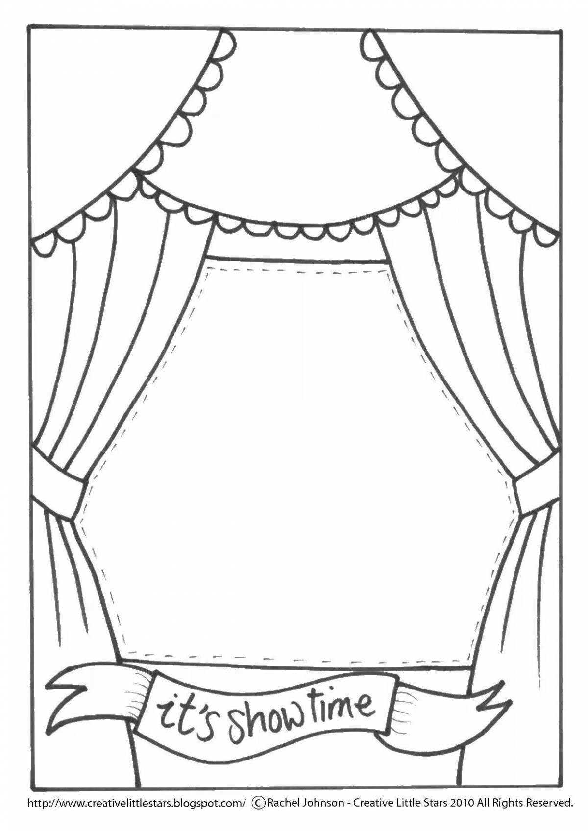 Coloring page cheerful theater scene