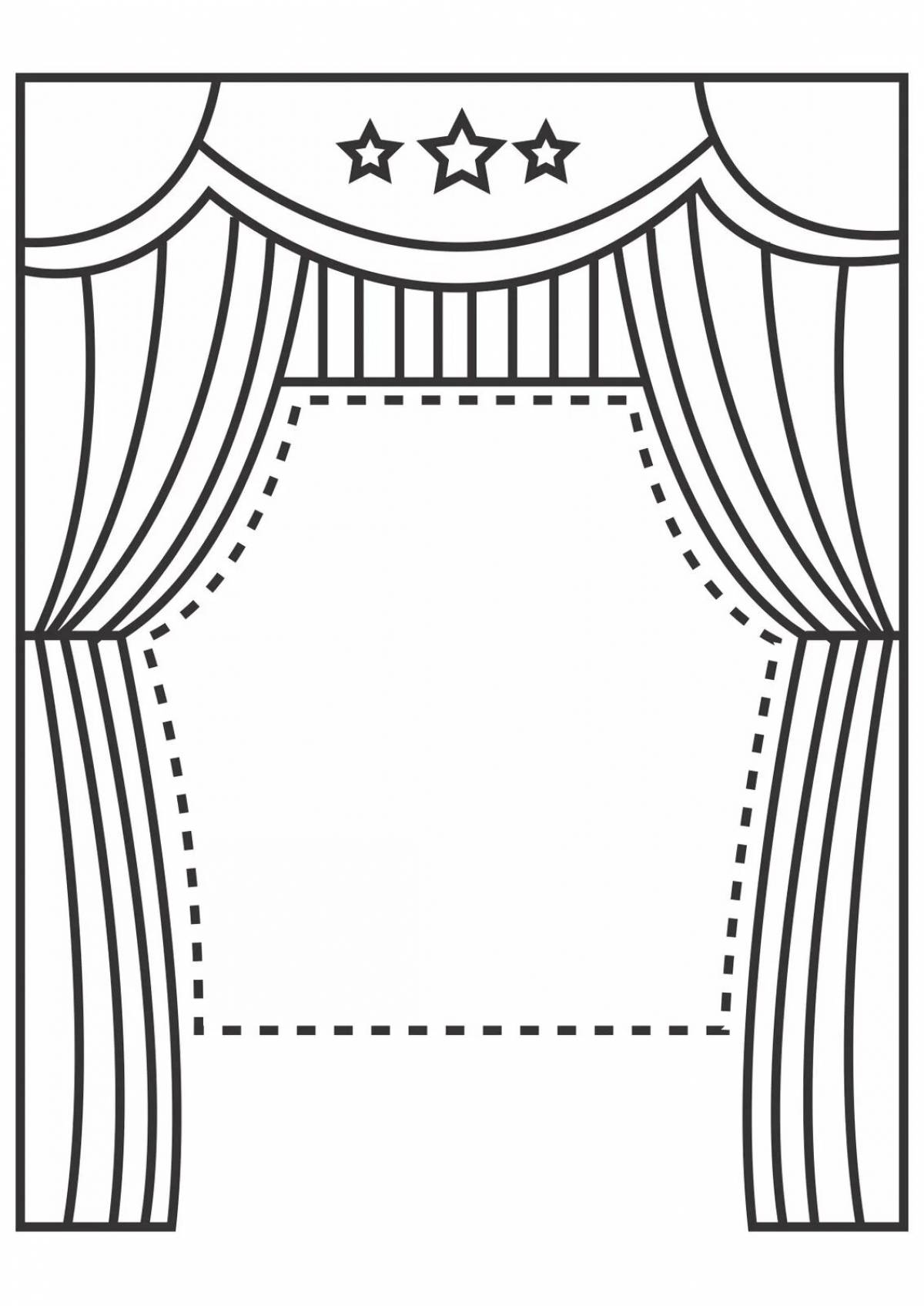 Coloring page dazzling stage theater