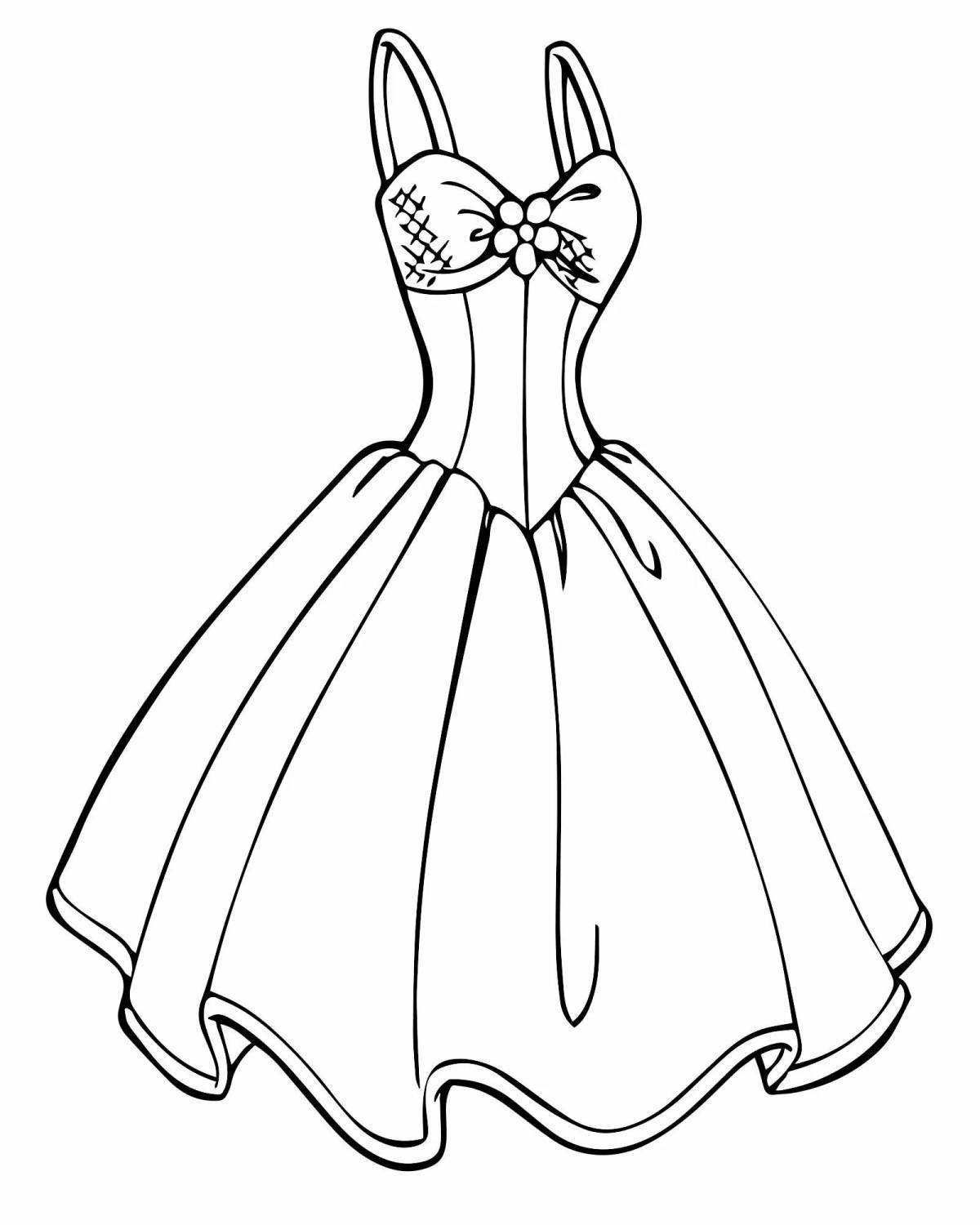 Coloring page with fun clothes and dress