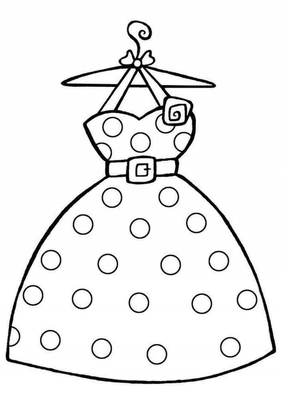 Coloring page dress with showy clothes