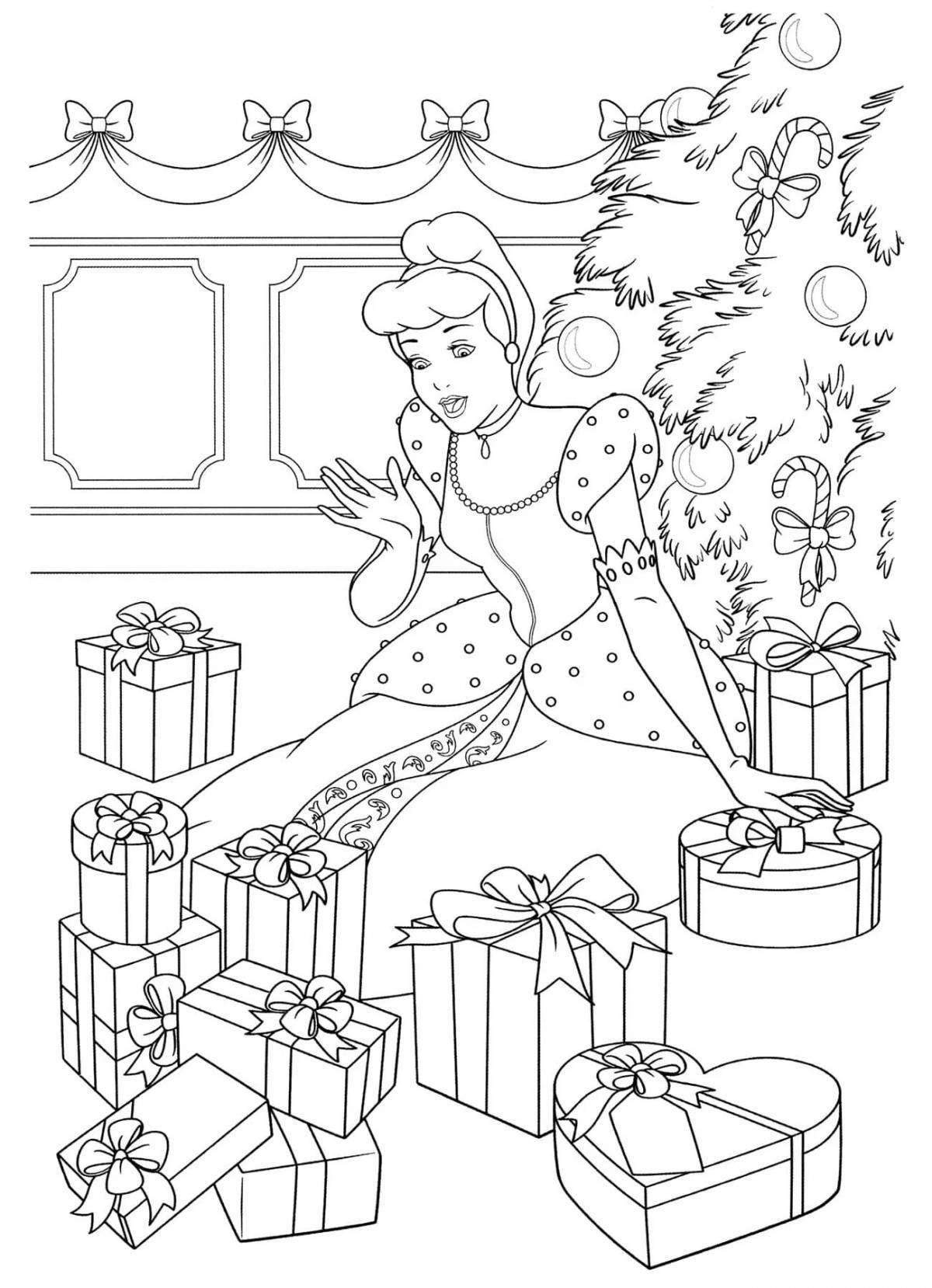 Christmas princess shining coloring book