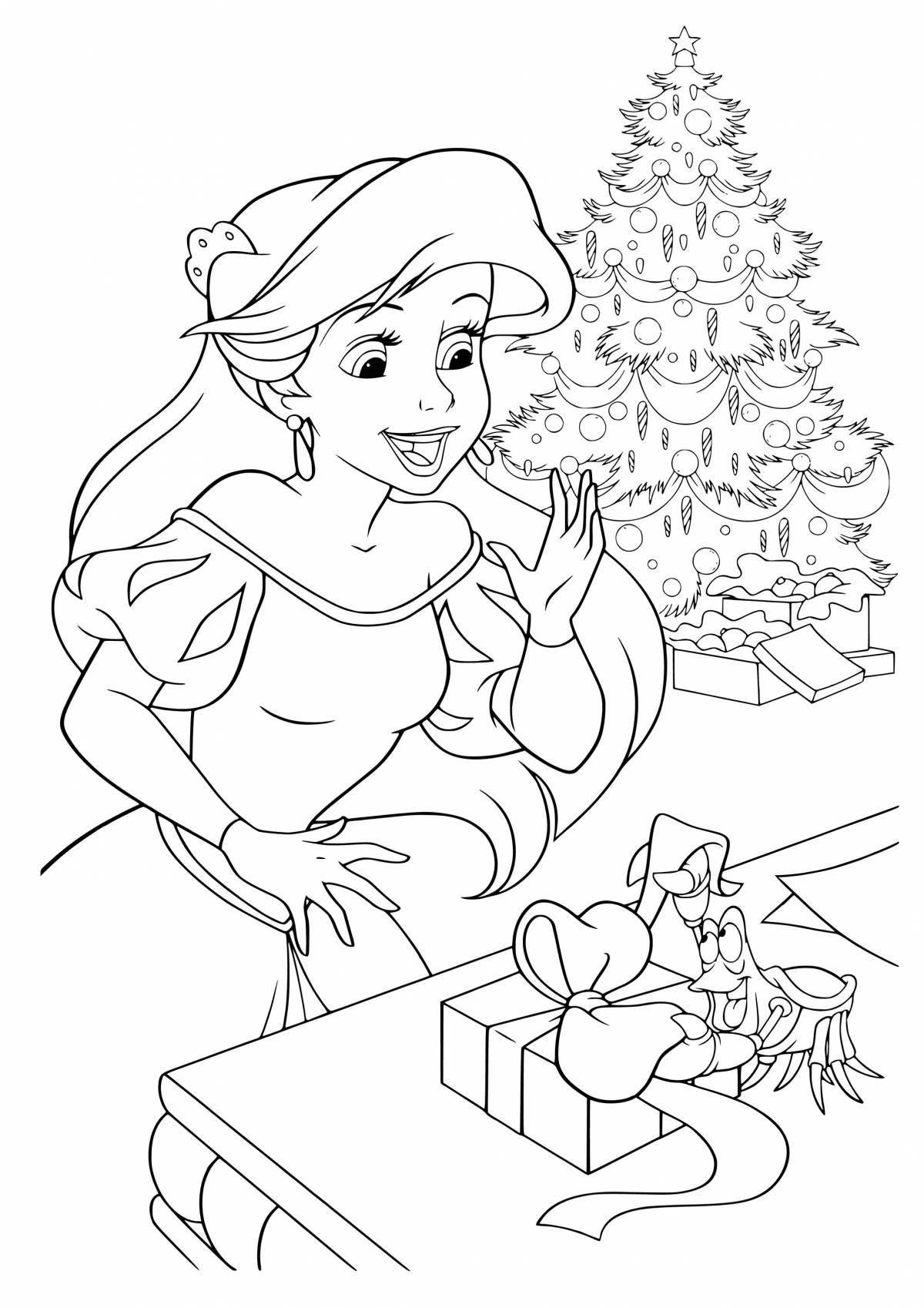 Amazing Christmas princess coloring book