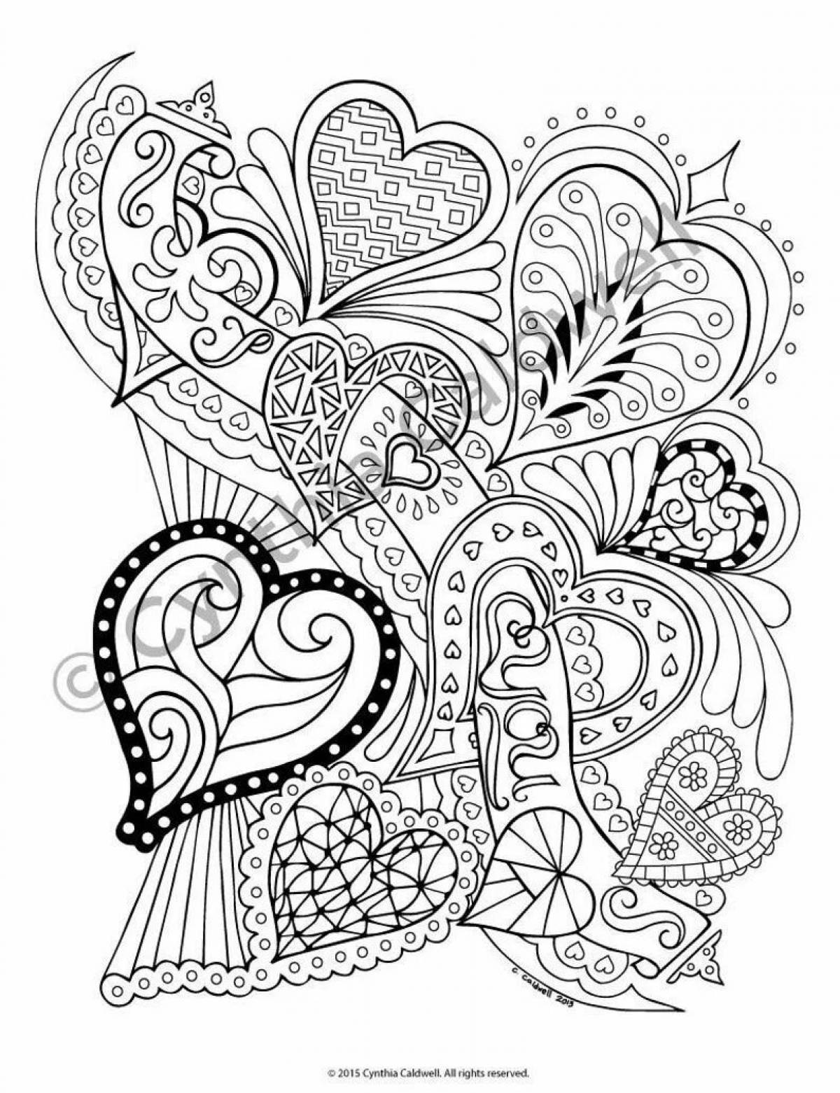 Comforting love anti-stress coloring book