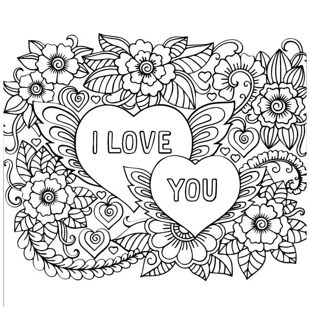 Coloring book bewitching love antistress