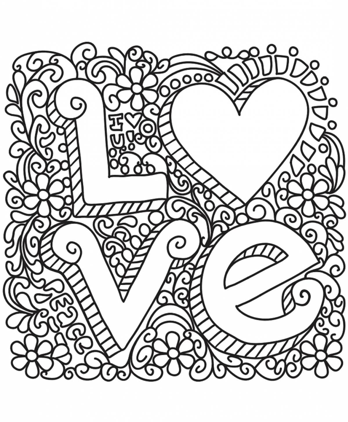 Coloring book exquisite love antistress
