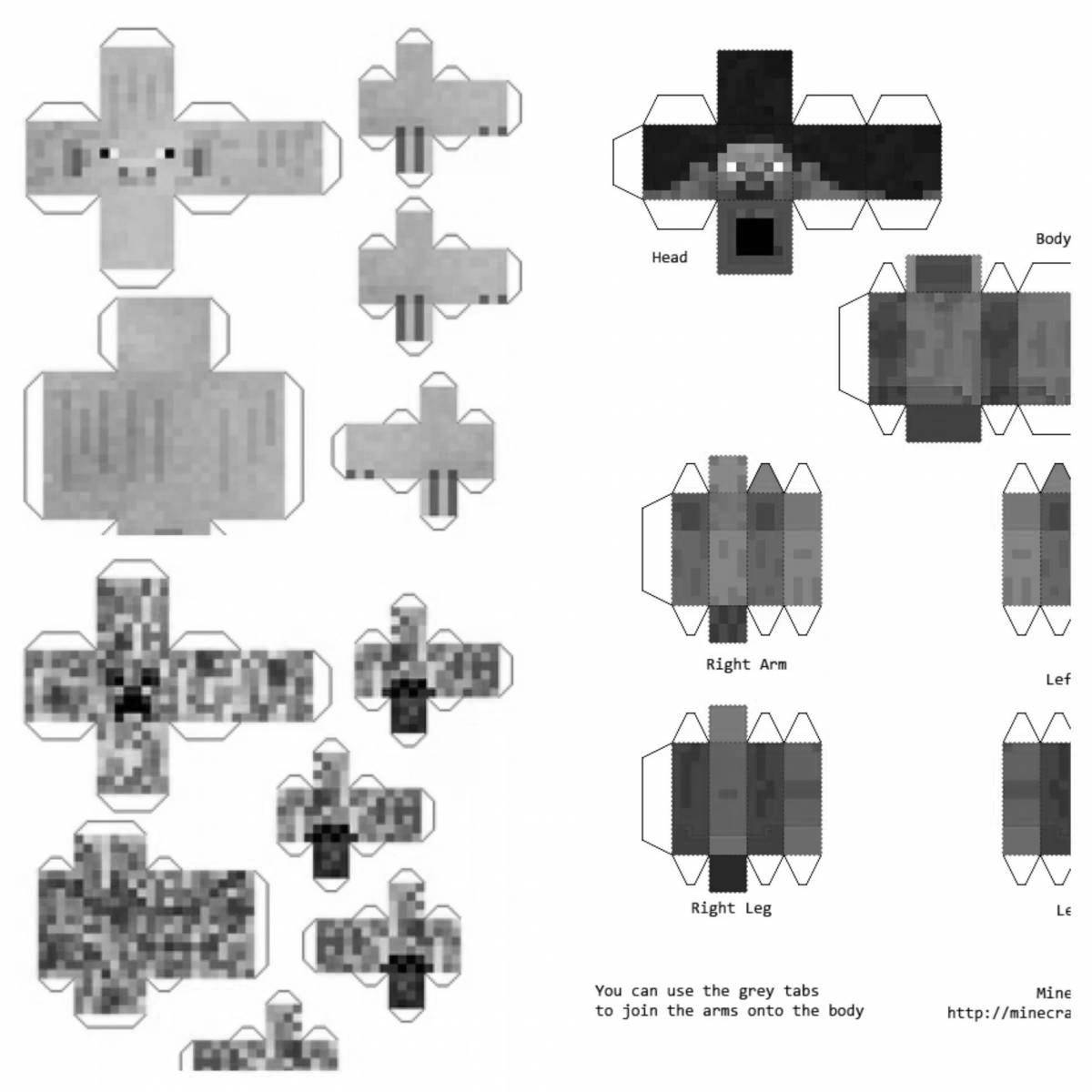 Playful minecraft make coloring page