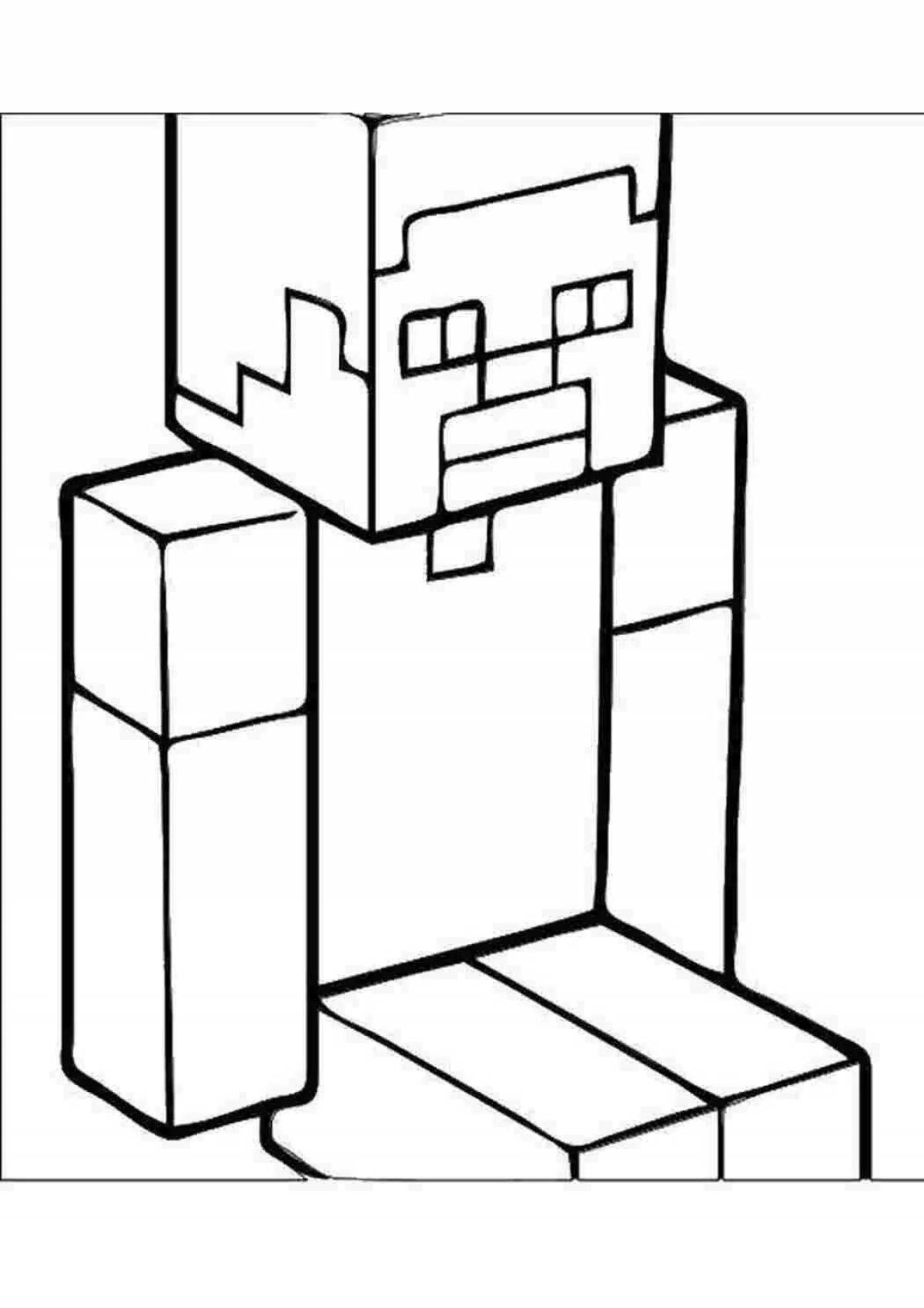 Awesome minecraft make coloring page