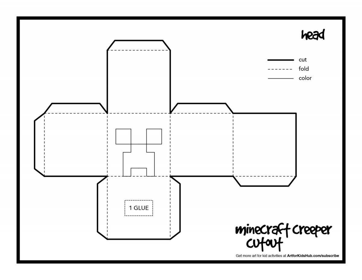 Fancy minecraft make coloring page