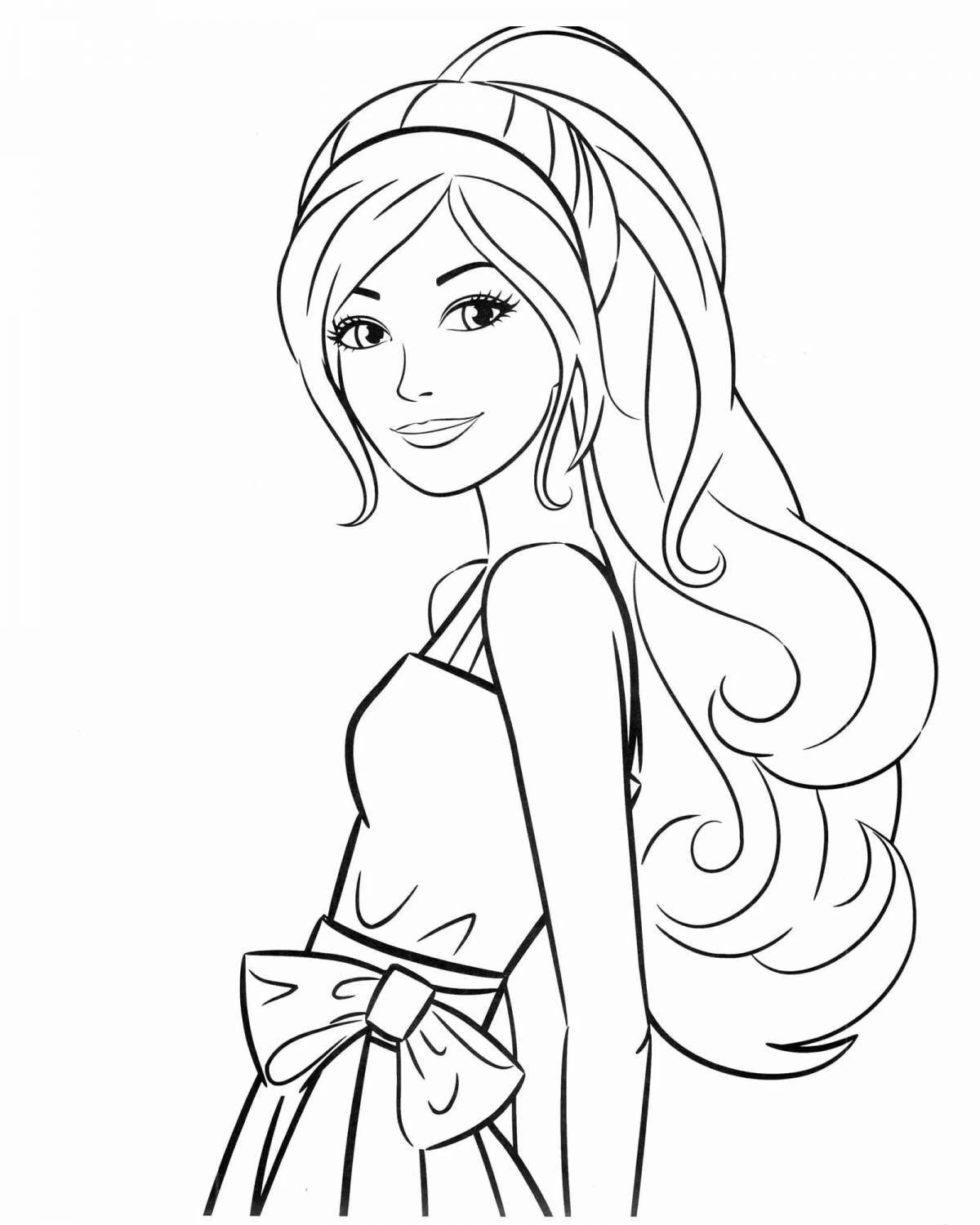 Fancy barbie doll coloring book