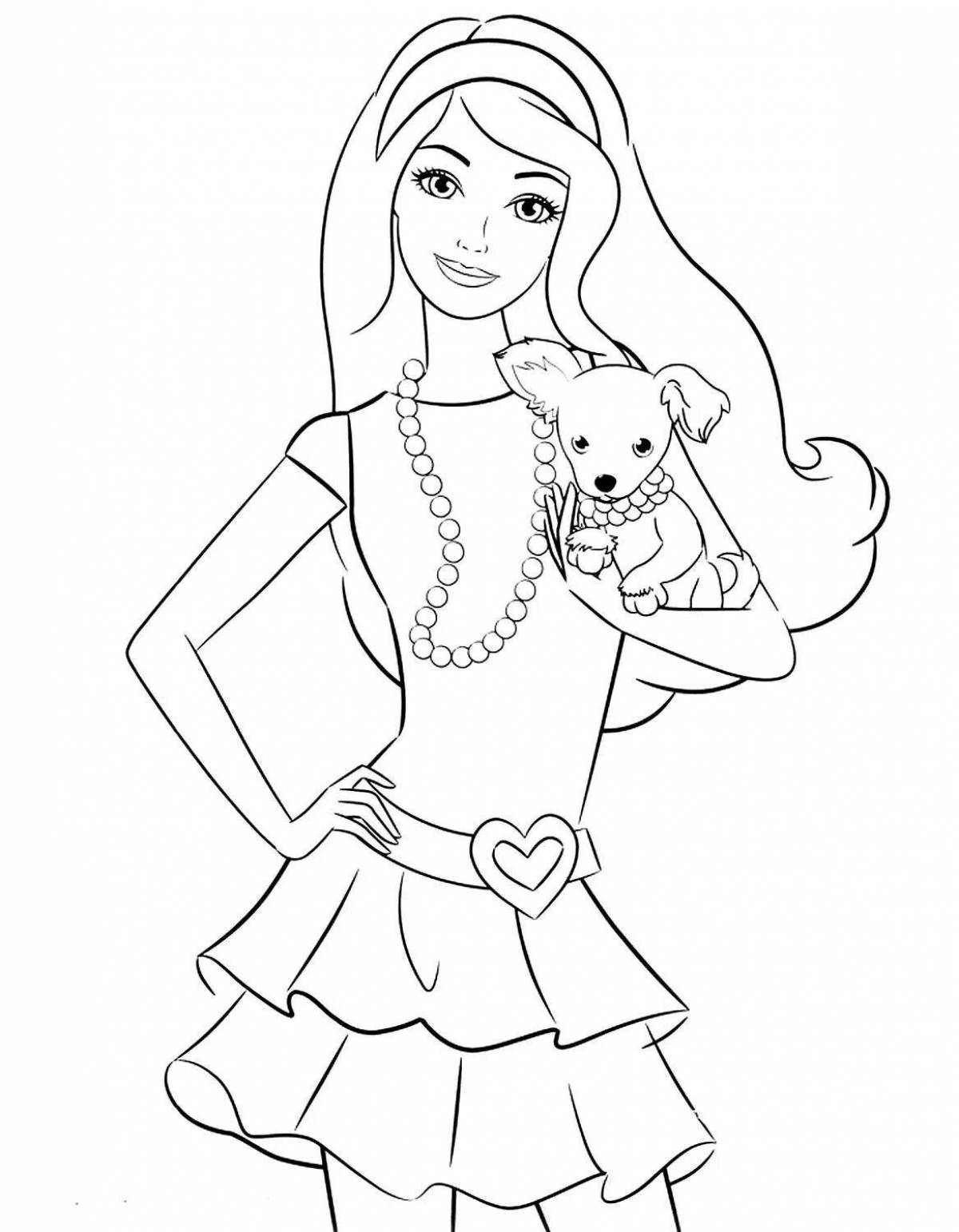 Barbie doll live coloring