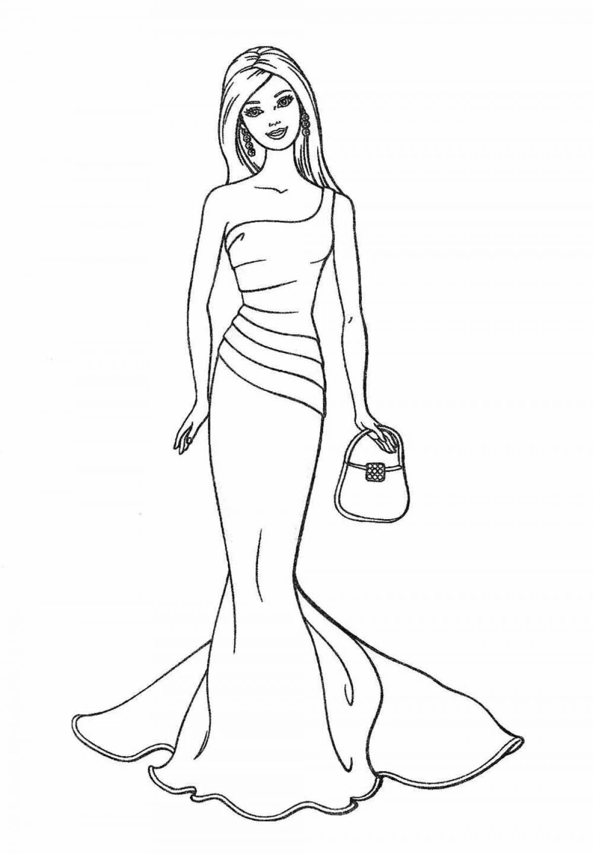 Sparkling barbie doll coloring pages