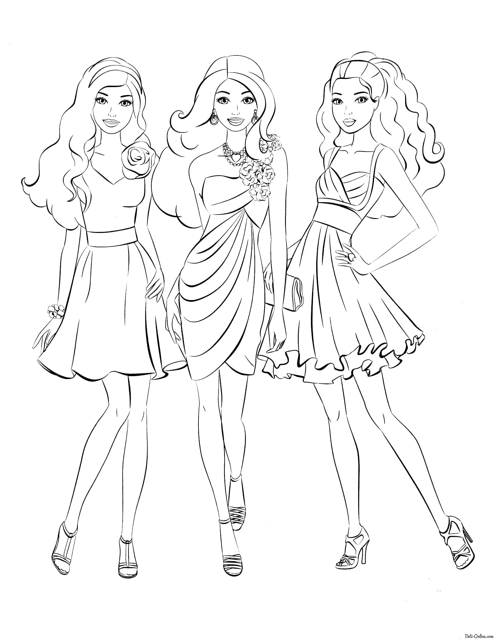 Luminous barbie doll coloring pages
