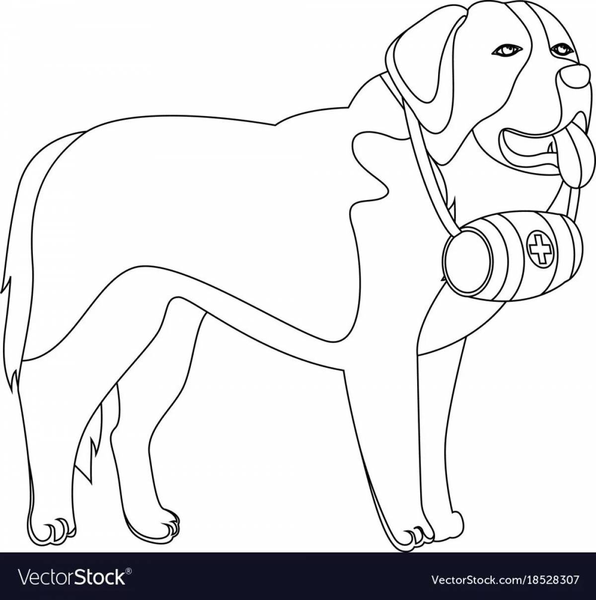 Impressive fire dog coloring page
